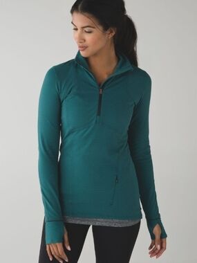 lululemon athletica Kanto CATCH me Teal Quarter-Zip Pullover SIZE 4